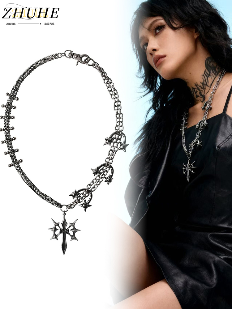 Men'S Fashion Essentials 2025 - Collier ras du cou Punk croix