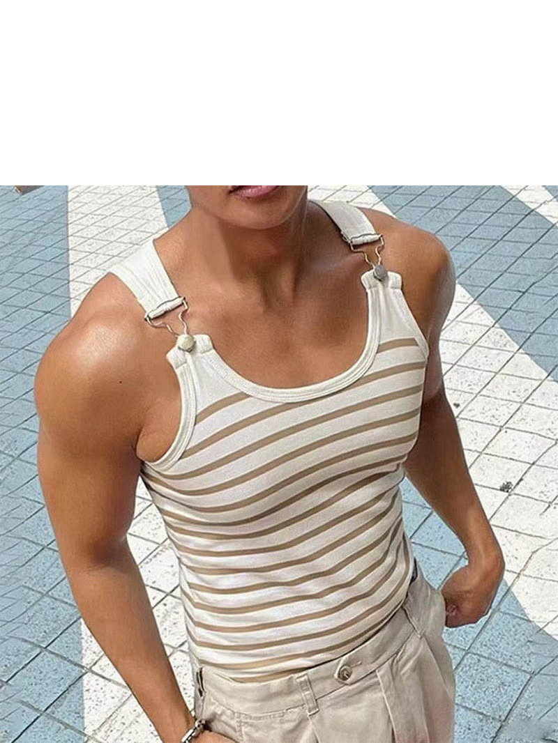 Men'S Fashion Online - Débardeur ajusté à boutons métalliques pour
