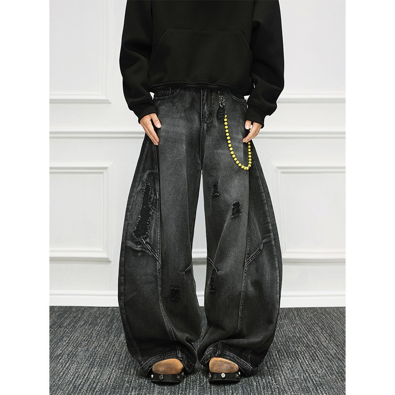 Men'S Fashion Grey Jeans - Pantalon en jean décontracté pour homme,