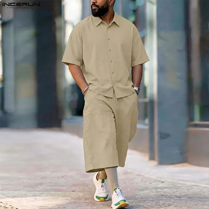 Men'S Fashion 2026 - Ensembles Homme INCERUN – Chemise à