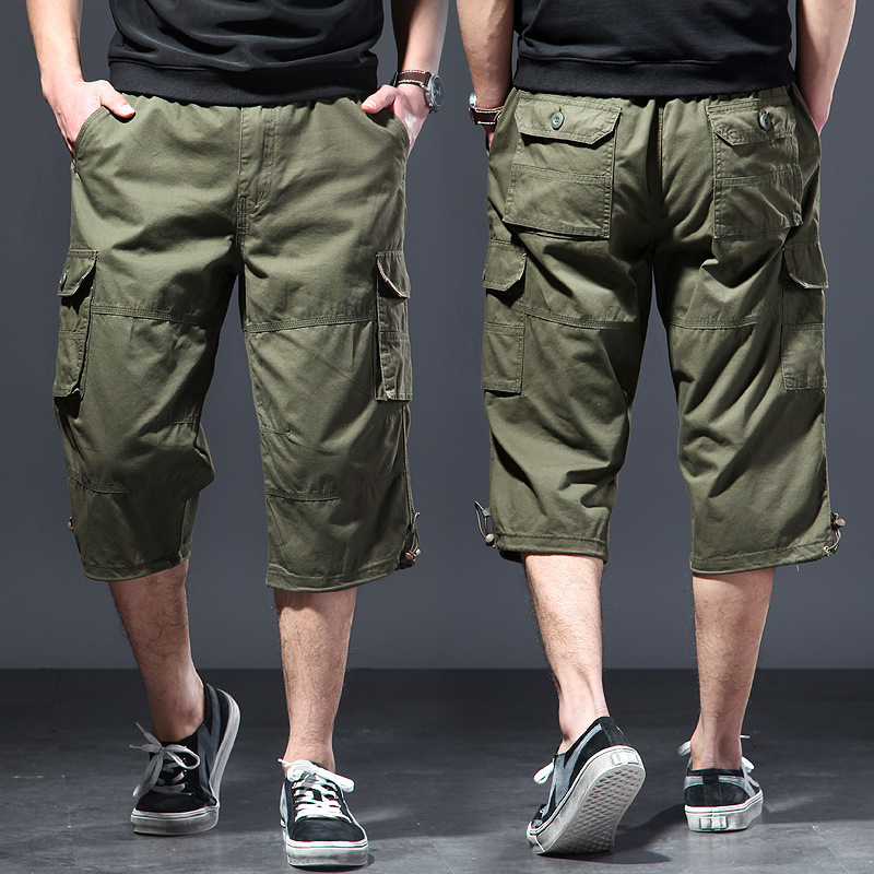 Men'S Fashion Overalls - Pantalon 3/4 en coton pour homme,