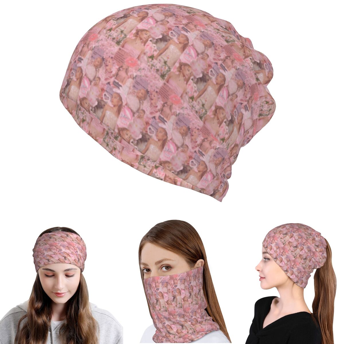 Beanie Winter Hat - Ariana Grande Singer Bandana Couvre-cou, écharpe
