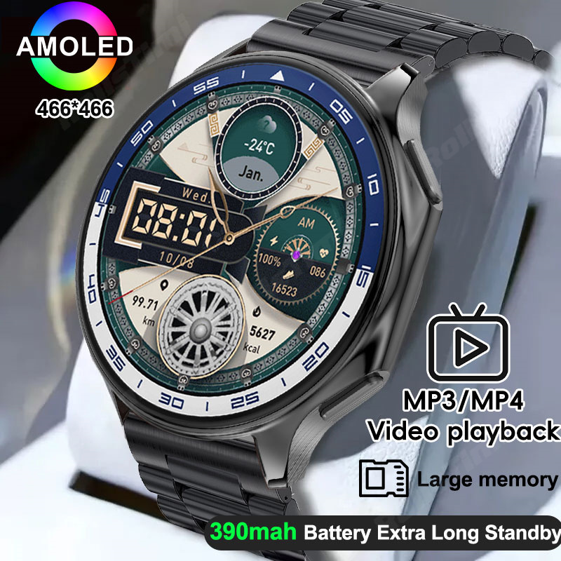 Men'S Fashion X - Montre connectée AMOLED pour hommes, lecteur
