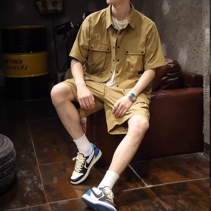 Men'S Fashion Essentials 2025 - Ensemble kaki pour hommes, sans Logo,