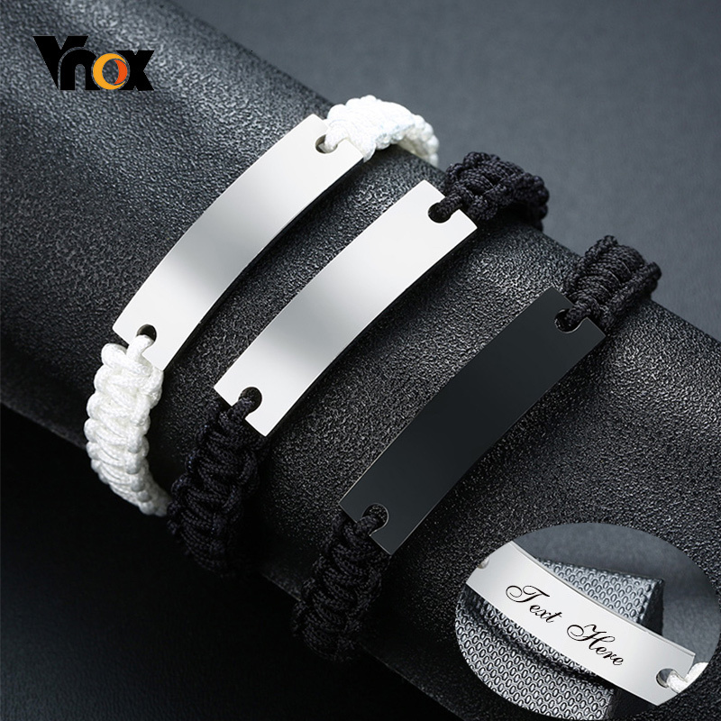 Men'S Fashion Quotes - Vnox-Bracelets personnalisés pour hommes, bijoux unisexes,