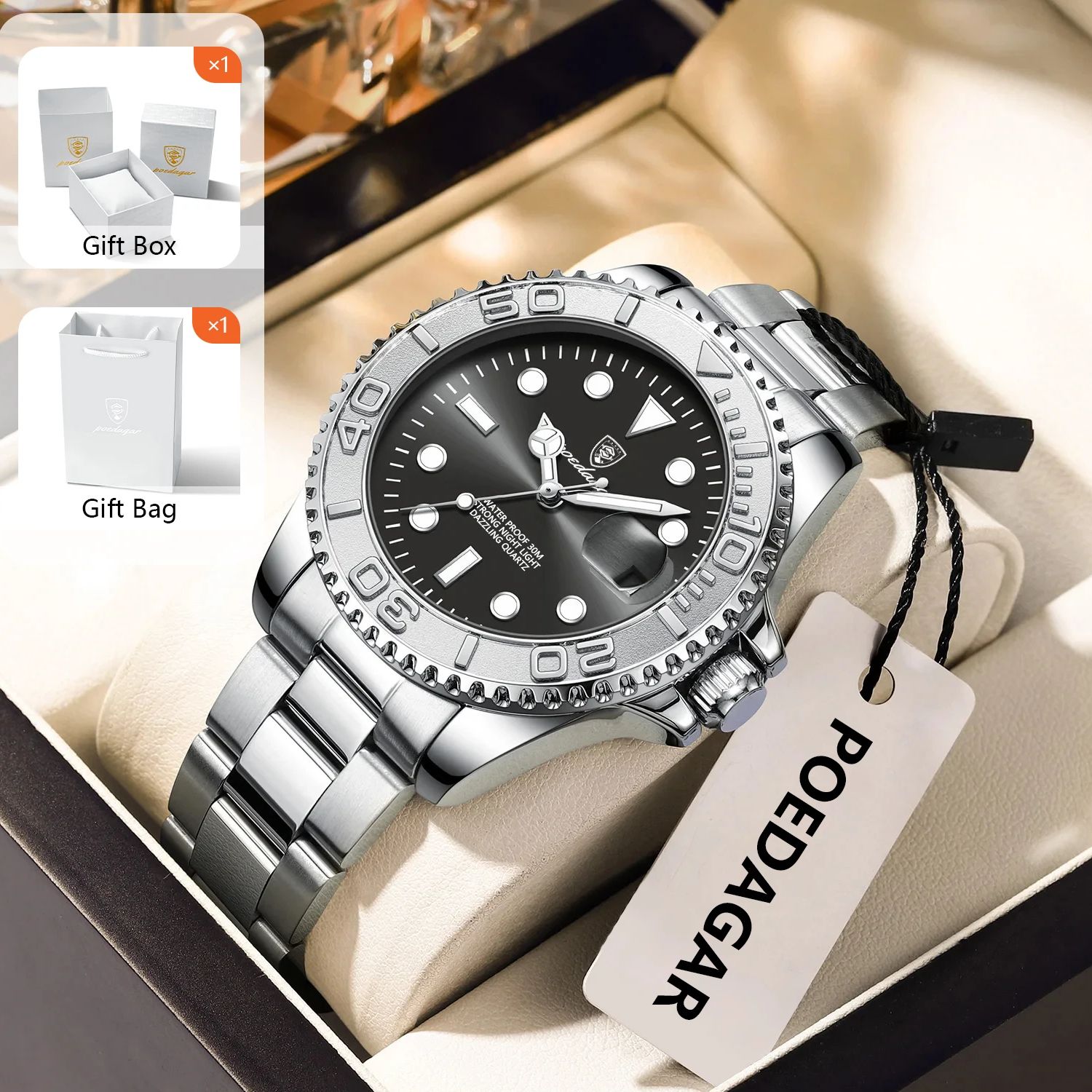 Mens Fashion Bracelet - POEDAGAR montre de Sport à la