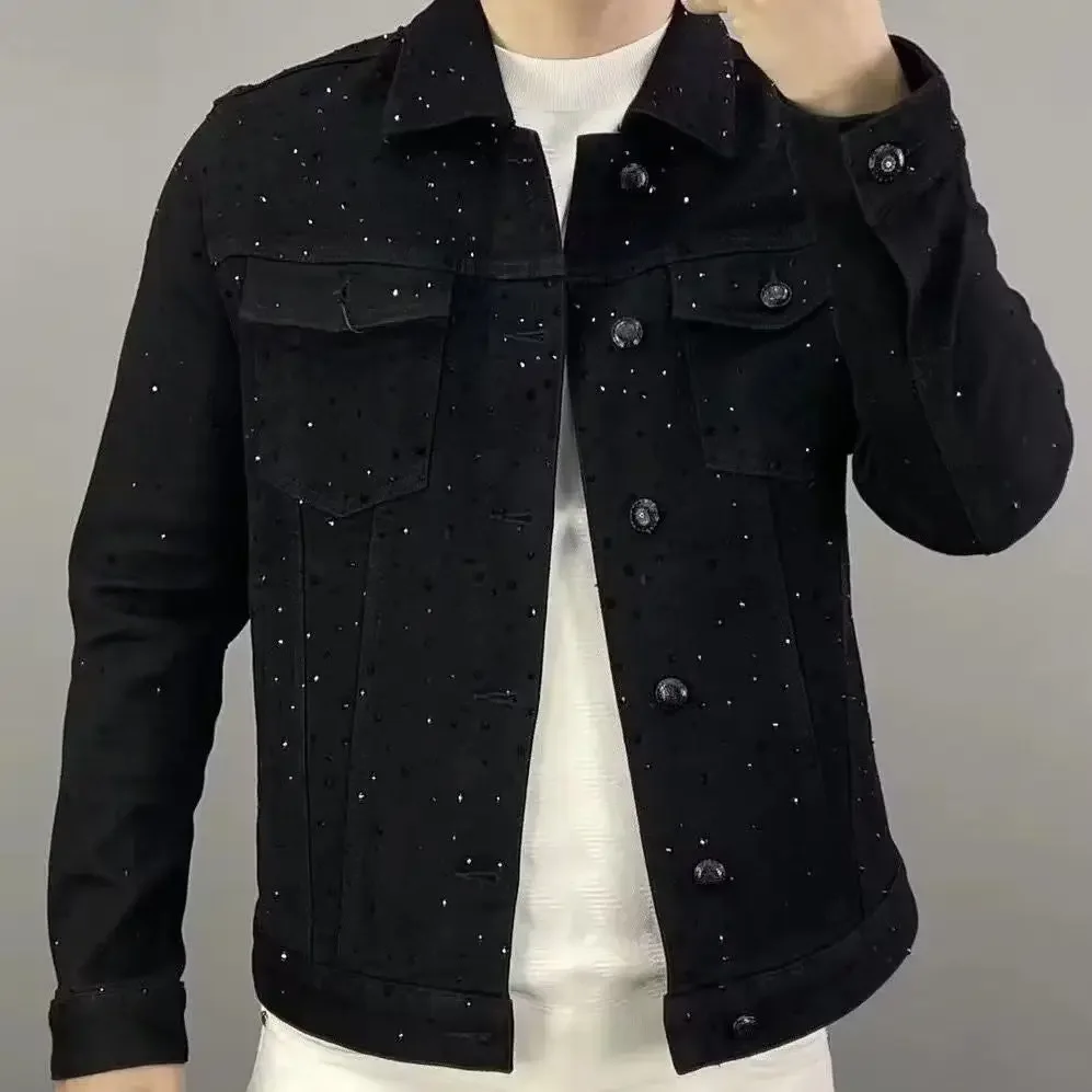 Mens Fashion Denim Jacket - Veste en Jean pour Homme, Manteau