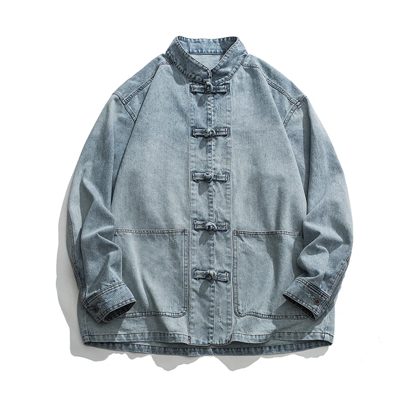 Mens Fashion Denim Jacket - Veste en jean de style chinois