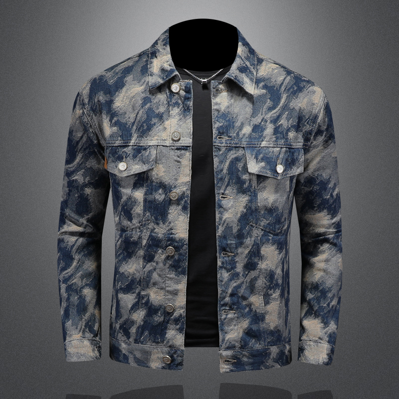Mens Fashion Denim Jacket - Veste en jean vintage pour hommes,