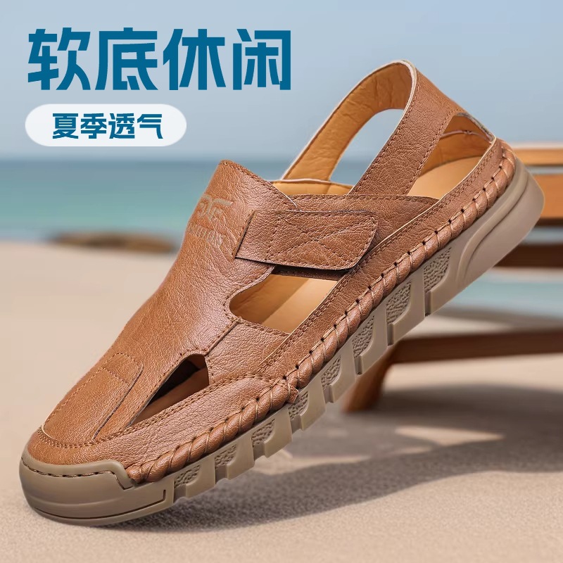 Men'S Fashion Online - Sandales en cuir perforées pour hommes,