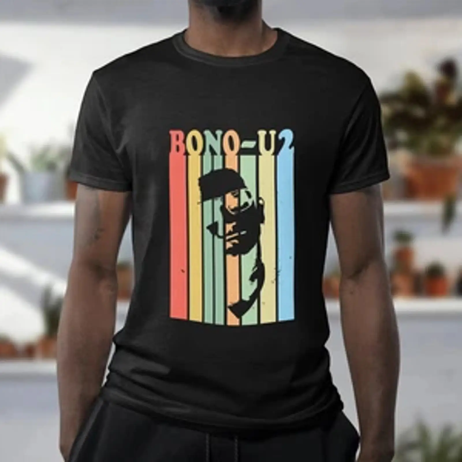 Mens Fashion In 1980S - BONO U2 T-shirt Music Legend 80s