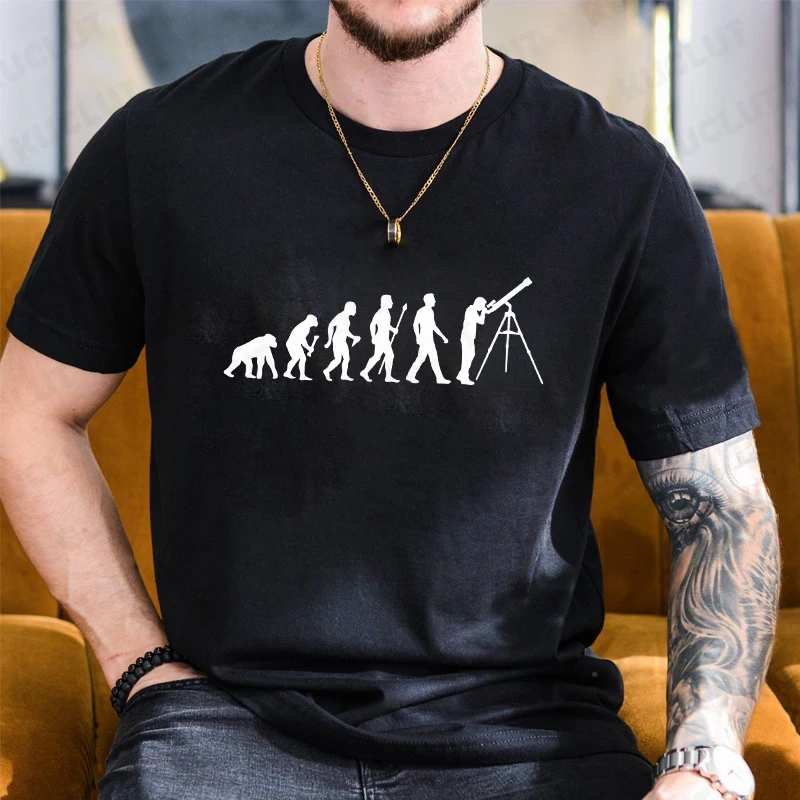 Men'S Fashion Evolution - T-shirt imprimé Astronomie Evolution Science Space