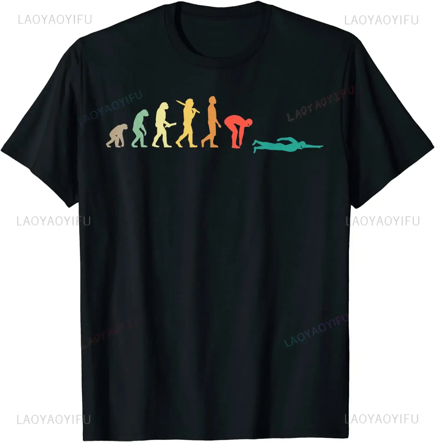 Men'S Fashion Evolution - Rétro graphique natation évolution cadeau pour