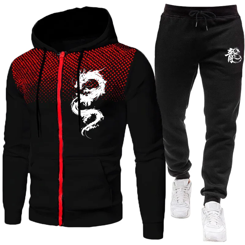 Mens Fashion Zip Up - Ensemble de vêtements pour homme, motif