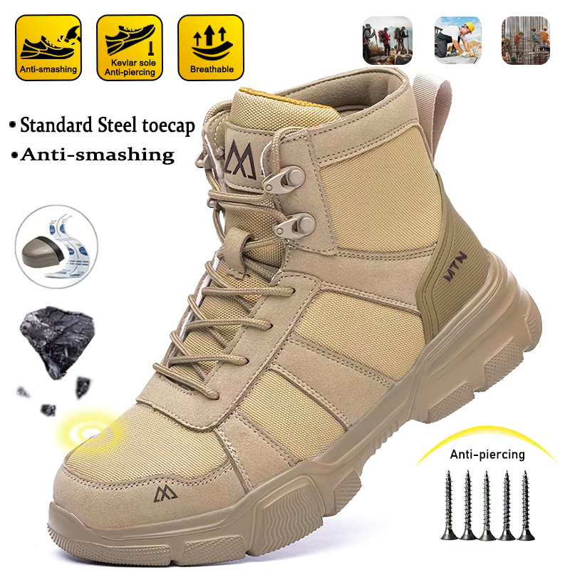 Mens Fashion Chinos - Bottes de travail anti-perforation pour hommes,
