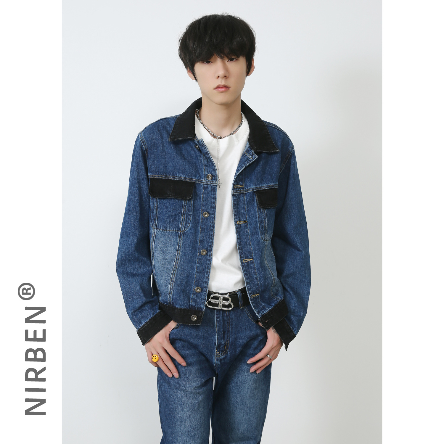 Mens Fashion Denim Jacket - Nouvel ensemble de veste en jean