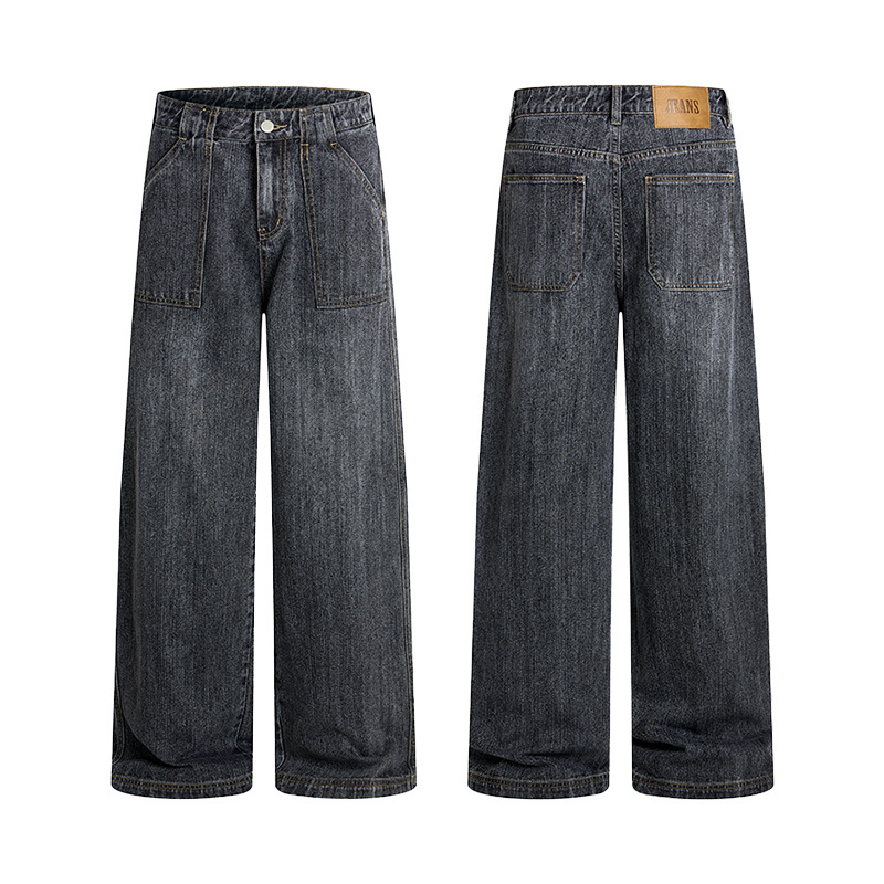 Men'S Fashion Grey Jeans - Nouveau Jean Décontracté Homme Coupe Droite