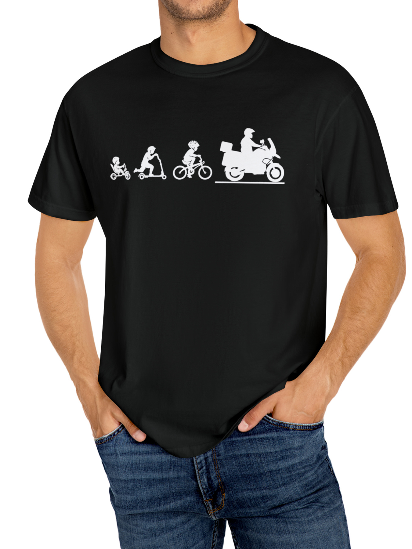 Men'S Fashion Evolution - T-shirt d'été pour hommes, 100% coton,