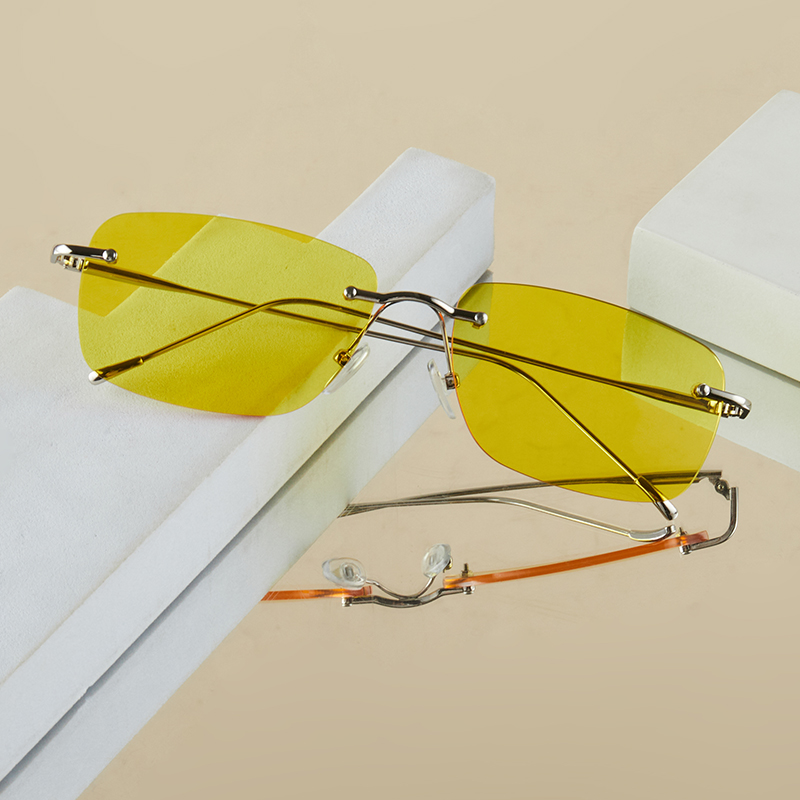 Men'S Fashion Y2K - Lunettes rétro tendance en métal pour
