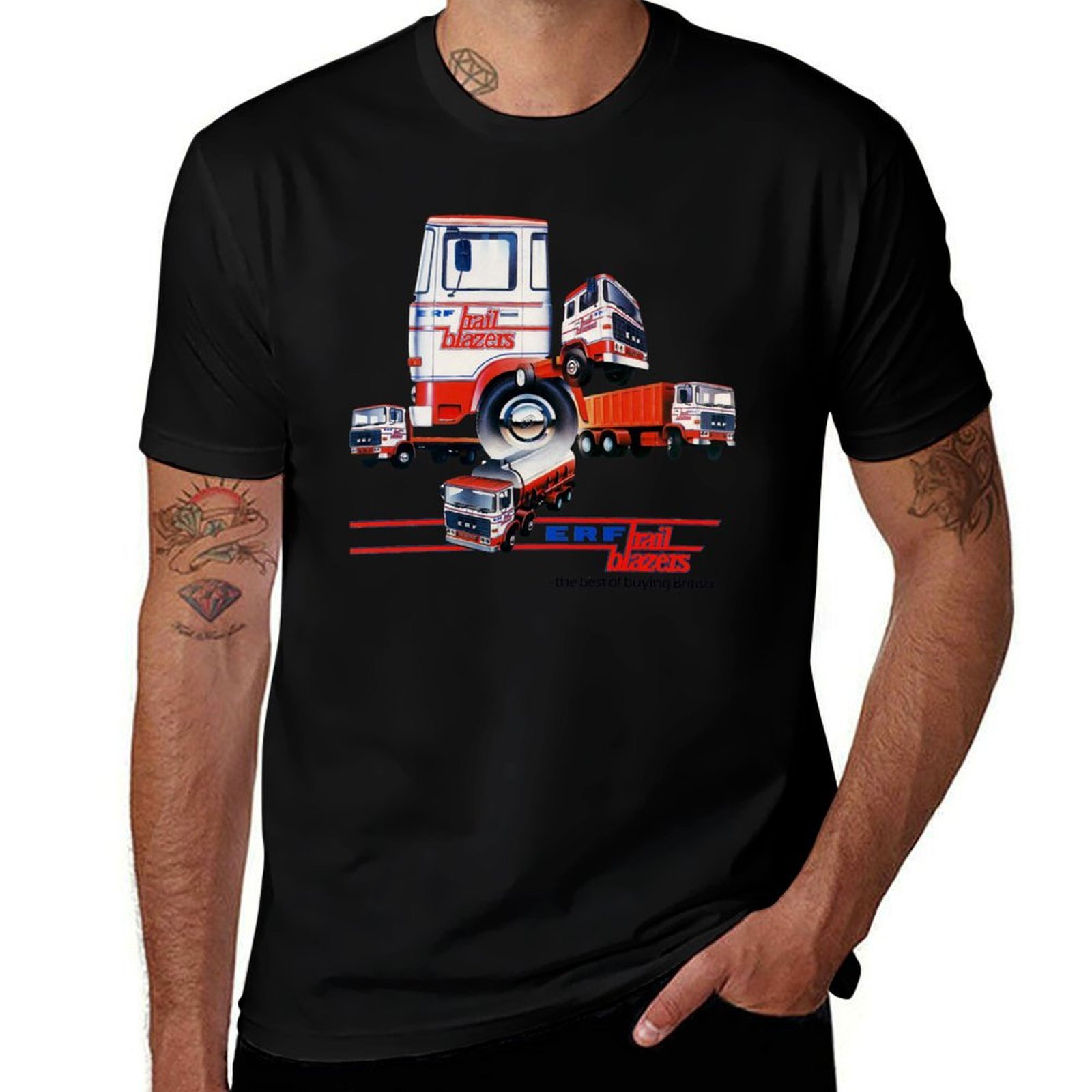 ERF TRUCKS - T-shirt publicita - Mens Fashion In 1980S avis et prix