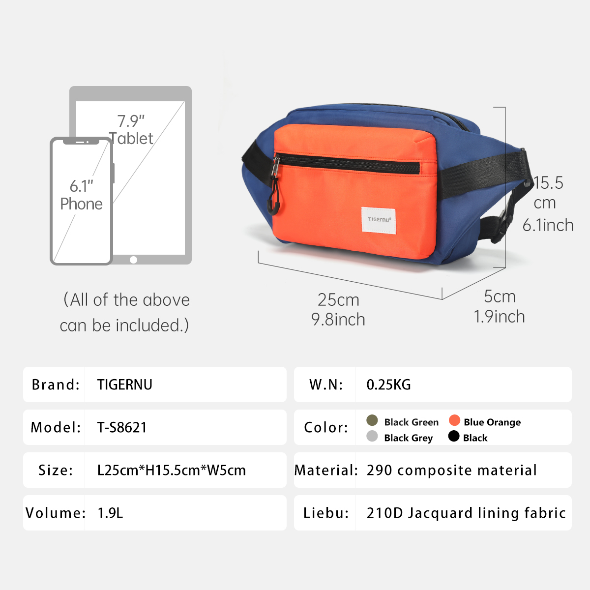 Tigernu sac de poitrine pour h - Crossbody Bag Men avis et prix