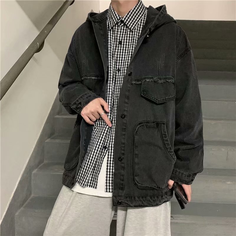 Hommes solide vêtements printe - Mens Fashion Denim Jacket avis et prix