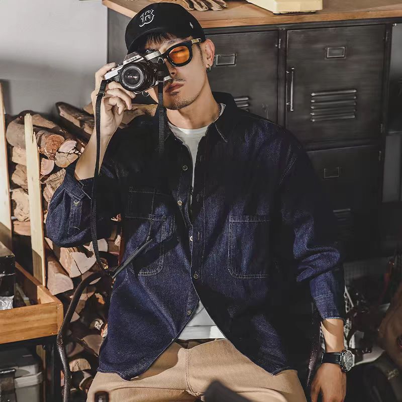 Veste en jean rétro américaine - Mens Fashion Denim Jacket avis et prix