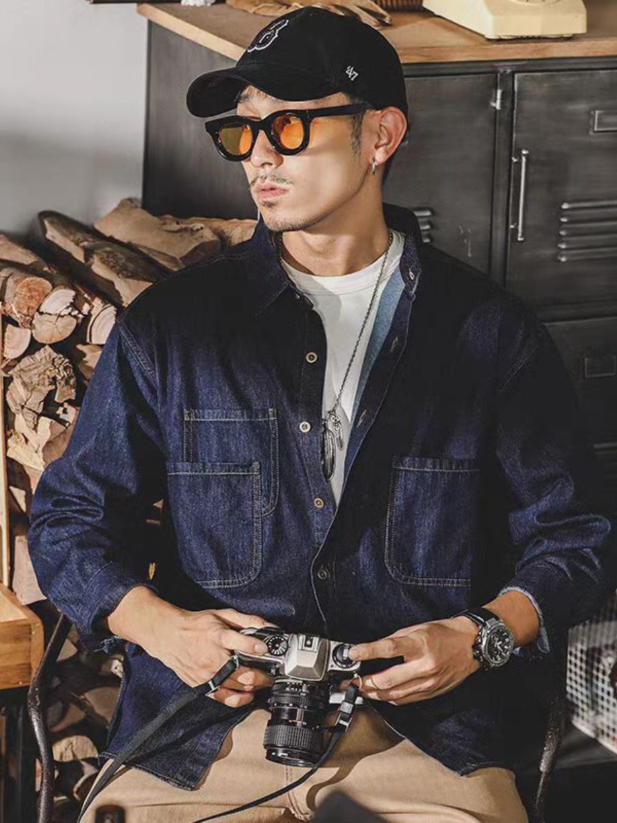 Veste en jean rétro américaine - Mens Fashion Denim Jacket avis et prix