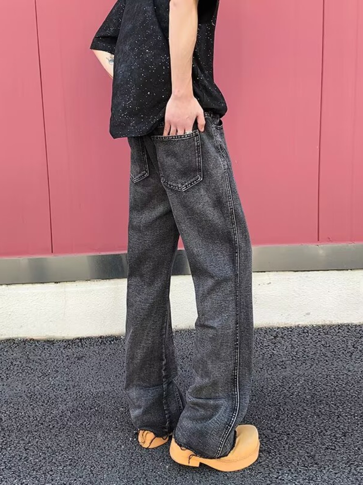 Pantalon Y2K tendance noir et  - Men'S Fashion Grey Jeans avis et prix
