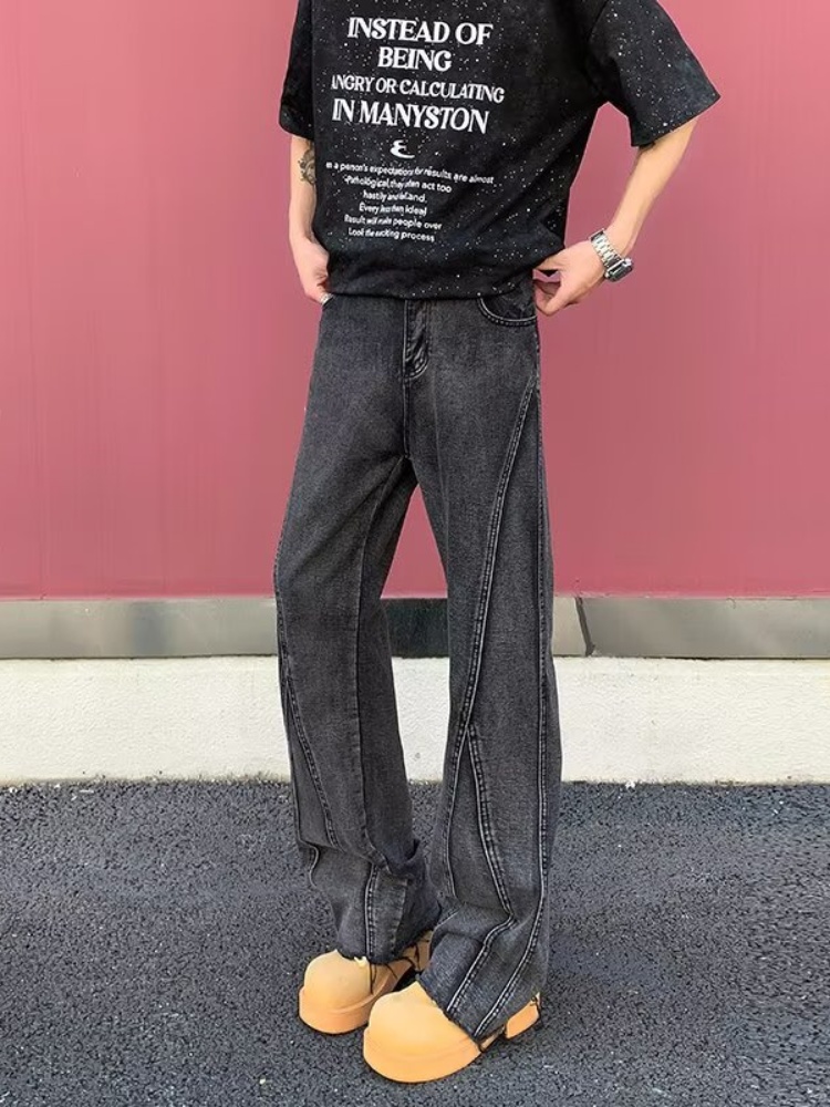 Pantalon Y2K tendance noir et  - Men'S Fashion Grey Jeans avis et prix