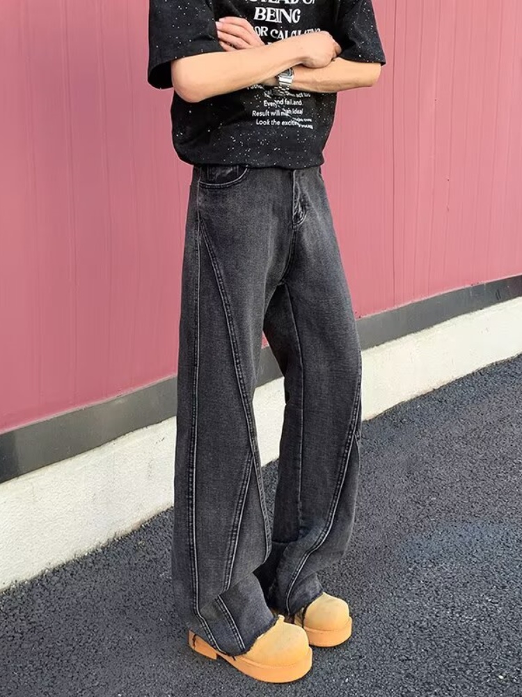 Pantalon Y2K tendance noir et  - Men'S Fashion Grey Jeans avis et prix