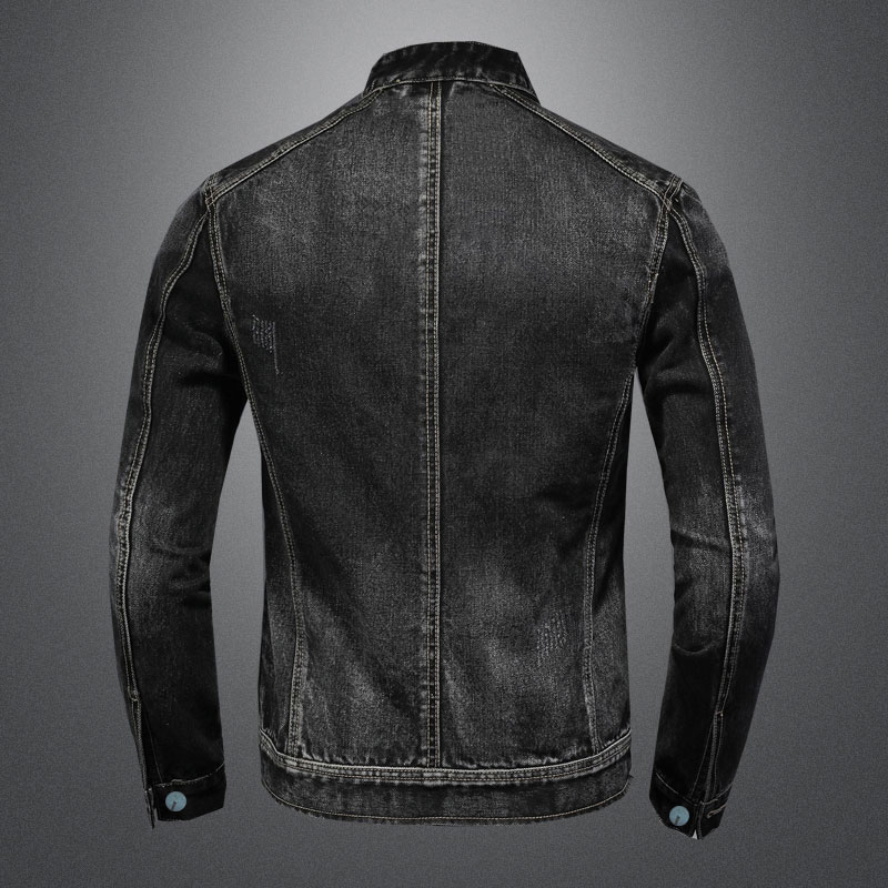 Blouson aviateur en denim à co - Mens Fashion Denim Jacket avis et prix