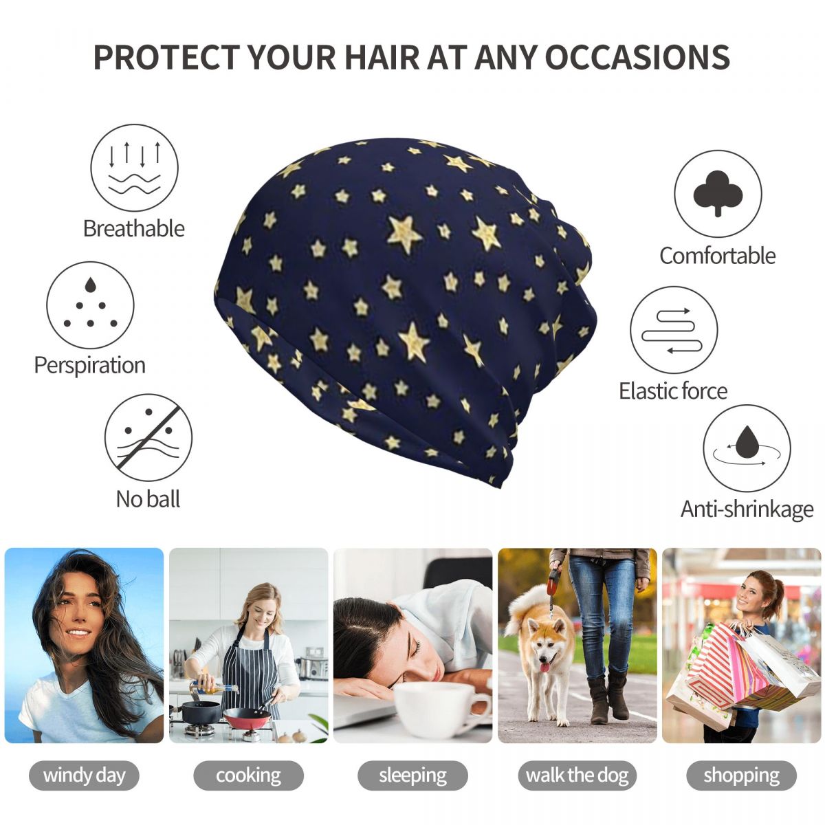 Bandana imprimé bleu marine av - Beanie Winter Hat avis et prix