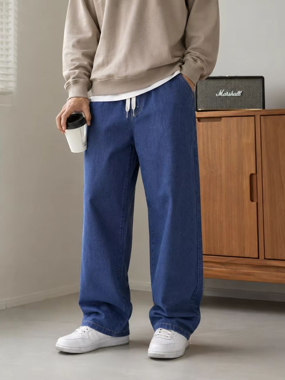 Jean baggy droit pour homme –  - Men'S Fashion Grey Jeans avis et prix