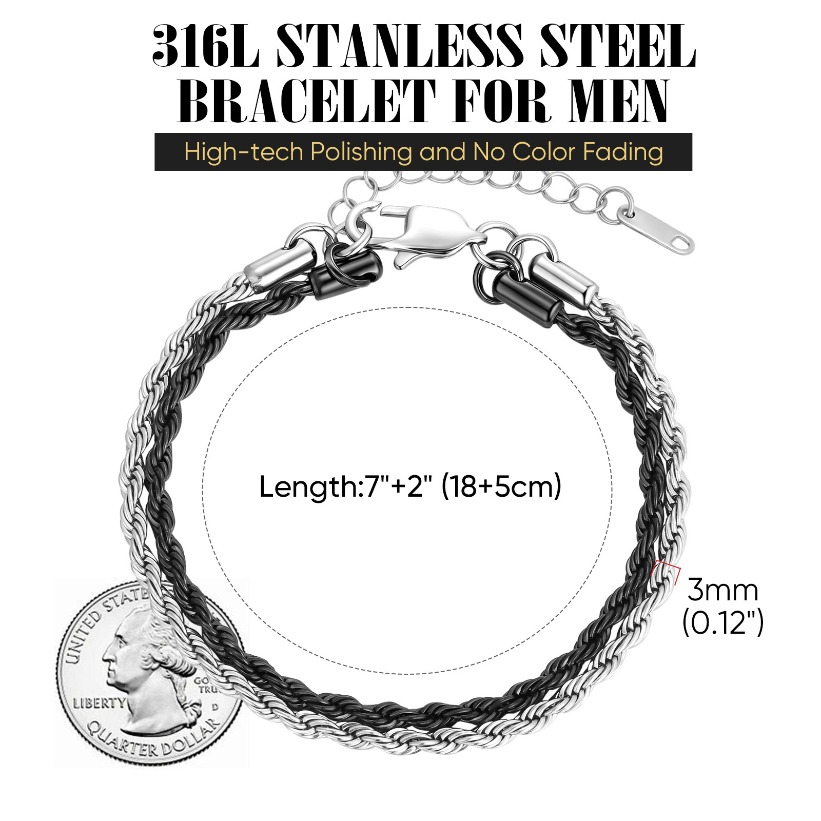 Bracelet en acier inoxydable t - Men'S Fashion Over 30 avis et prix