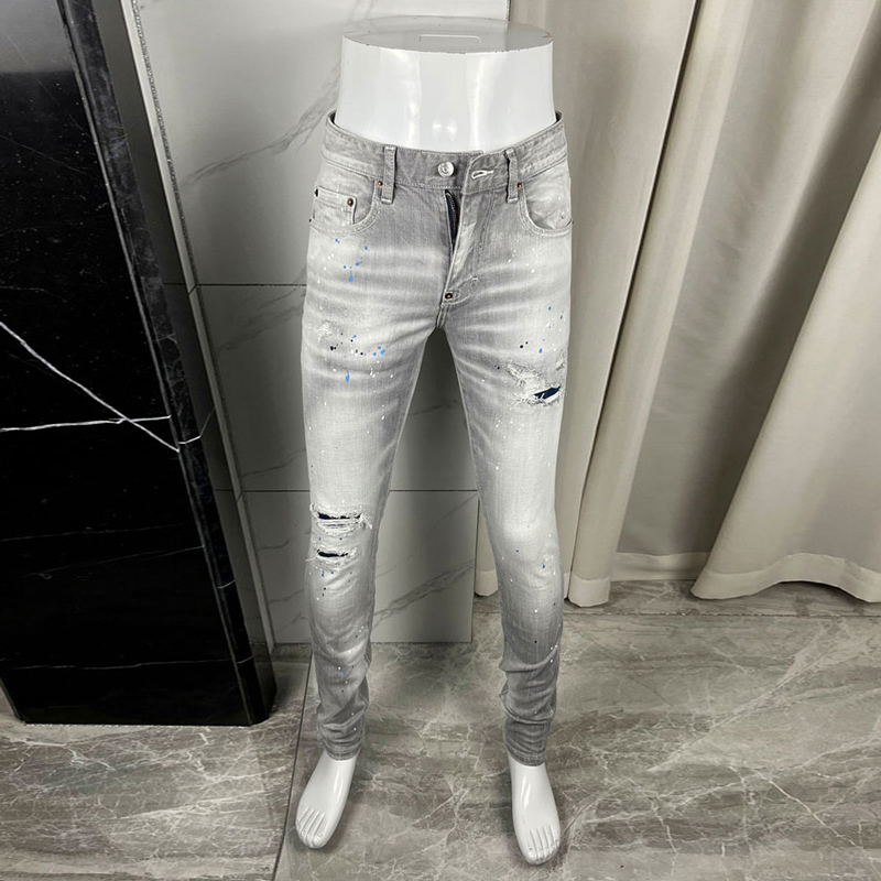 Jeans pour hommes tendance Y2K - Men'S Fashion Grey Jeans avis et prix