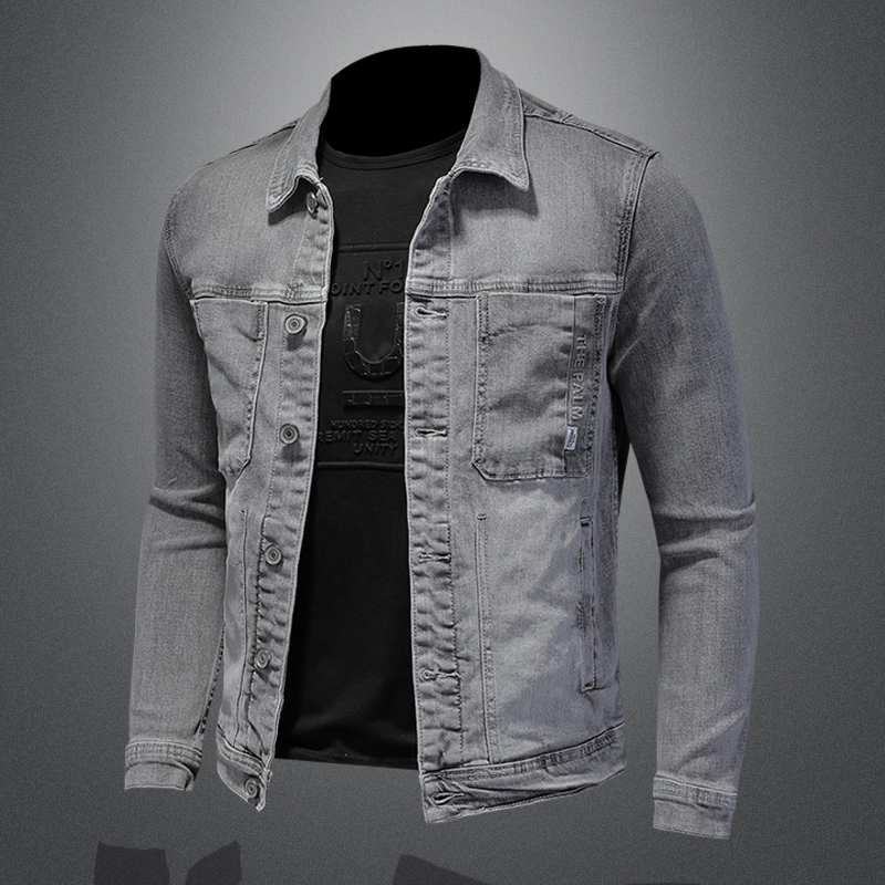 Veste en jean à boutonnage sim - Mens Fashion Denim Jacket avis et prix
