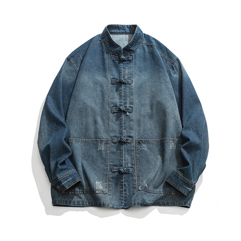 Veste en jean de style chinois - Mens Fashion Denim Jacket avis et prix