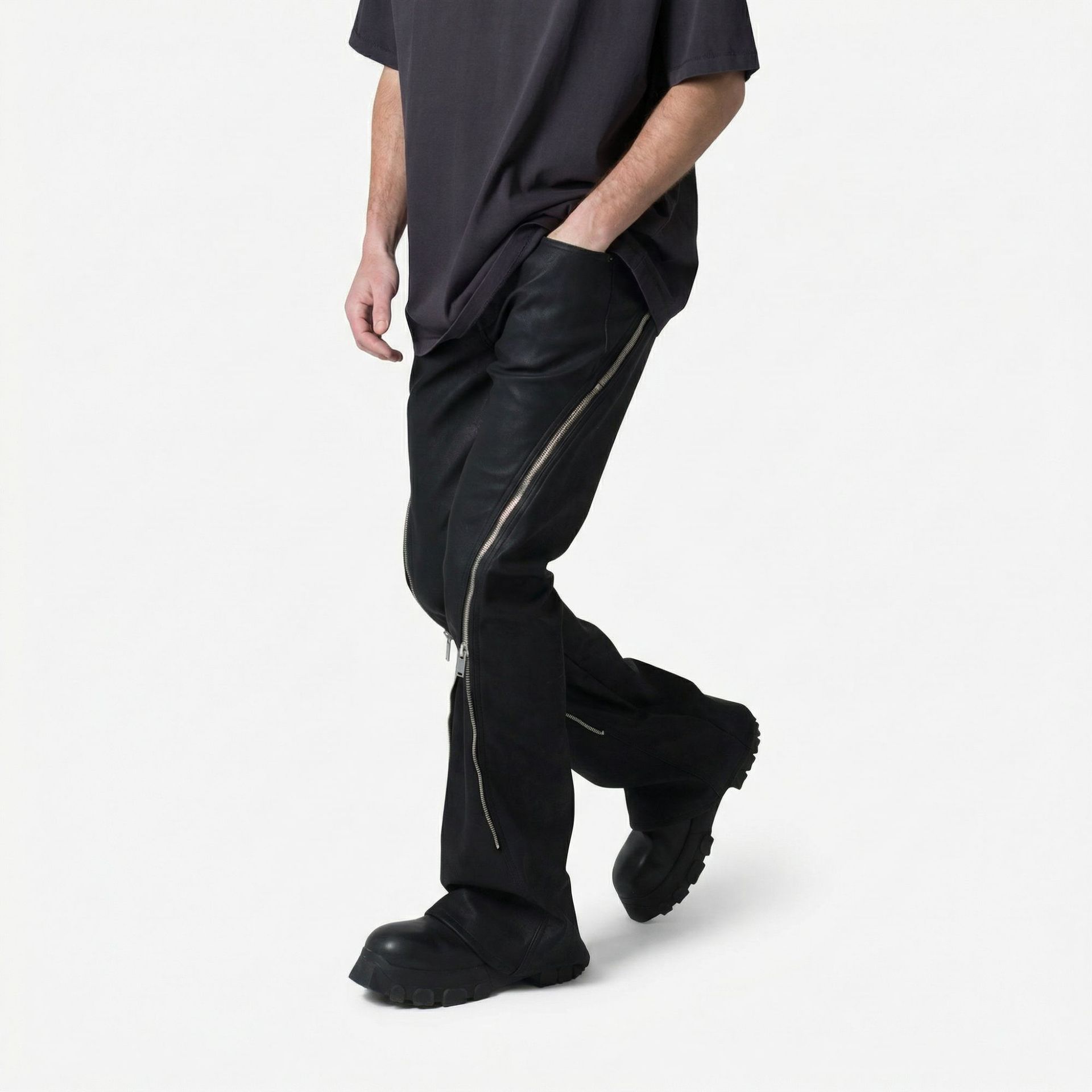 Jean évasé décontracté basique - Men'S Fashion Grey Jeans avis et prix