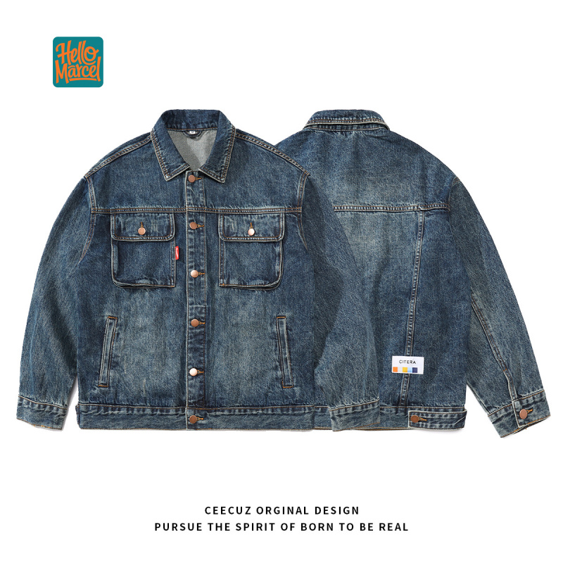 HELLOMARCEL Veste en jean de q - Mens Fashion Denim Jacket avis et prix