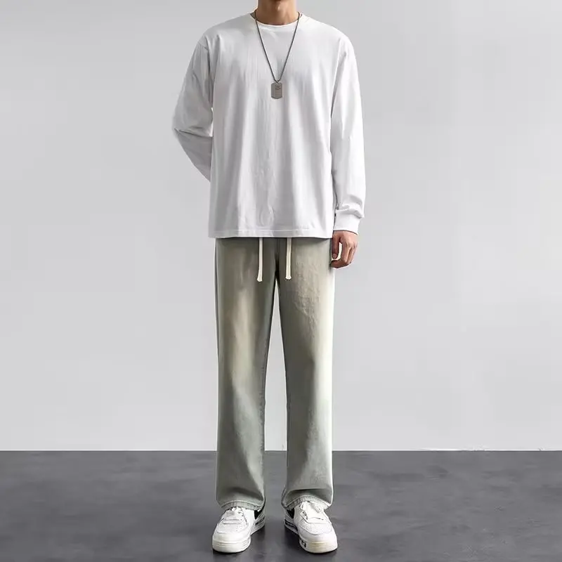 Style coréen Streetwear nouvel - Men'S Fashion Grey Jeans avis et prix