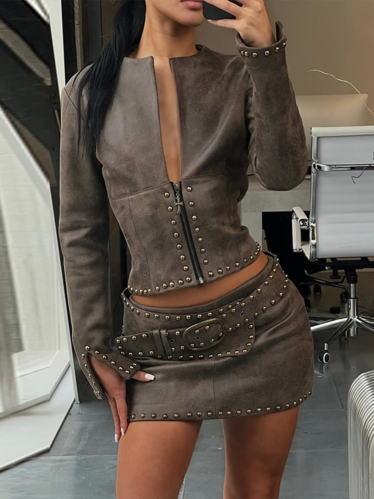 Ensemble jupe en cuir Y2K pour - Men'S Fashion Outfits 2026 avis et prix
