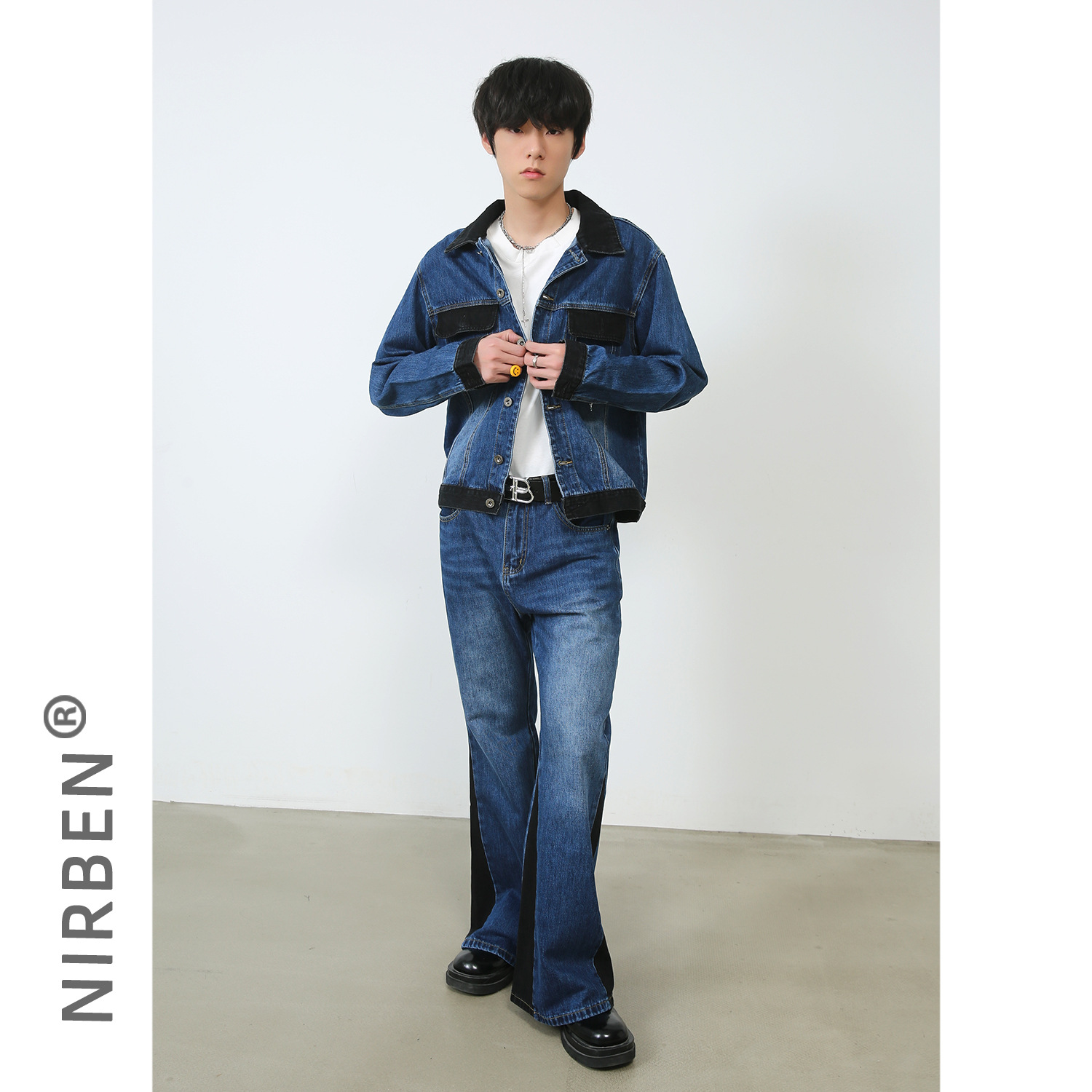Nouvel ensemble de veste en je - Mens Fashion Denim Jacket avis et prix