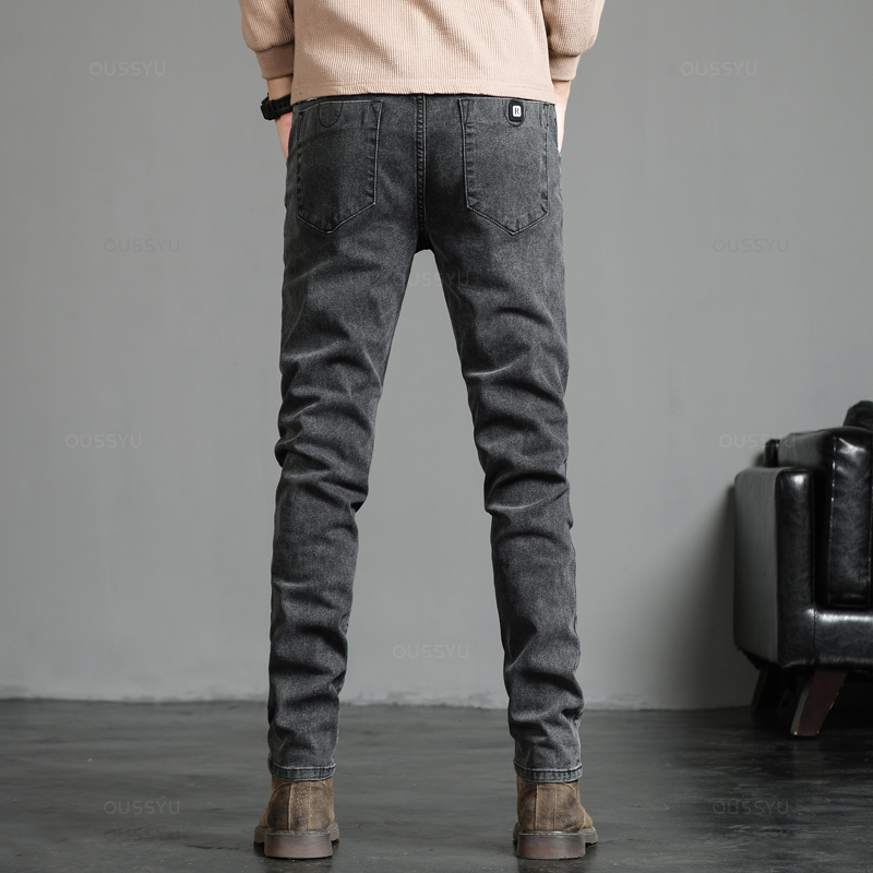 Jean gris classique en coton p - Men'S Fashion Grey Jeans avis et prix