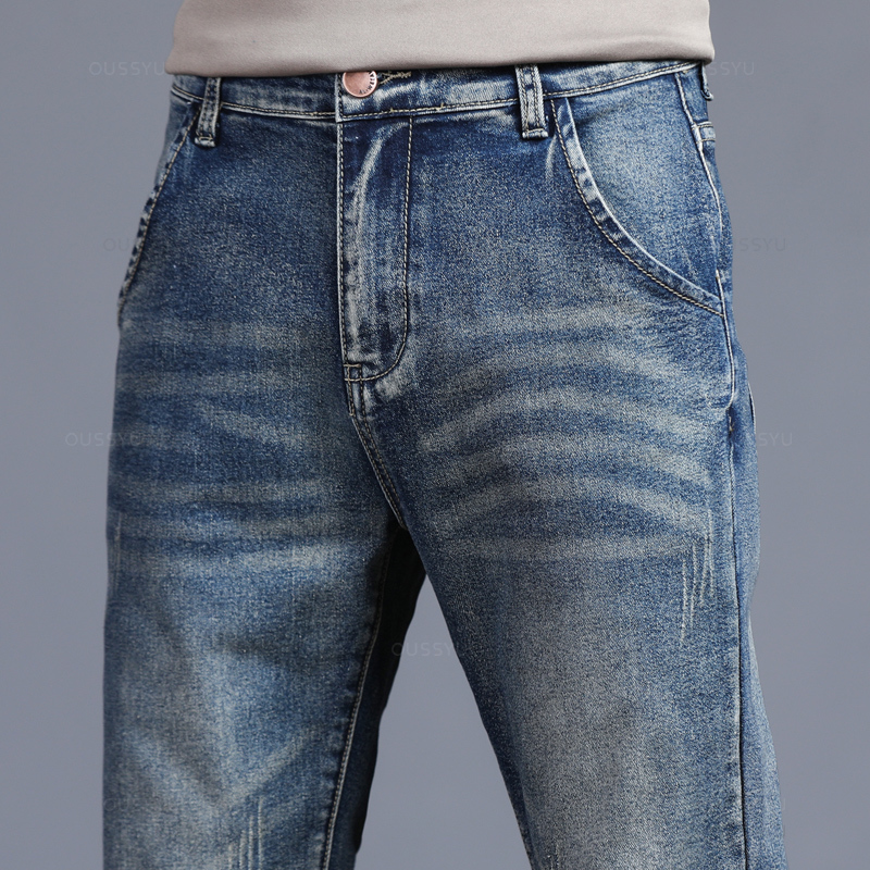 Jean gris classique en coton p - Men'S Fashion Grey Jeans avis et prix